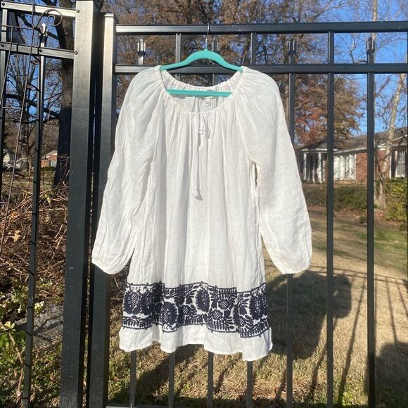 J Crew Embroidered Linen Tunic - Picture 3 of 6